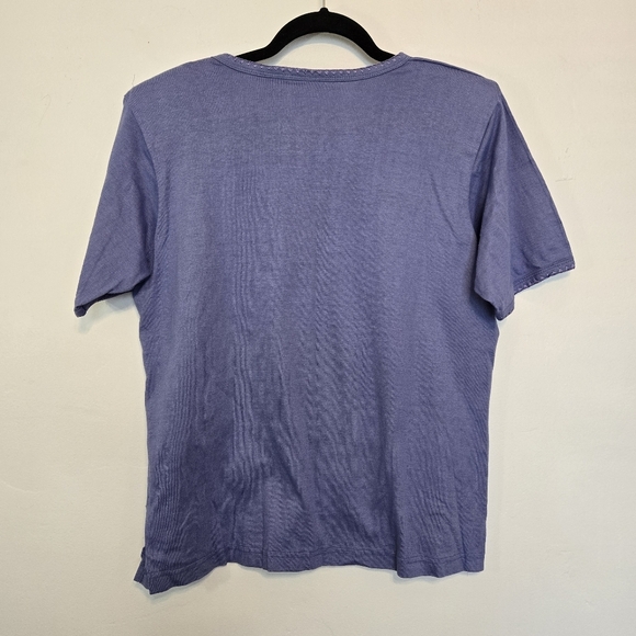 VTG NWT Ivy Club Classic Purple Short Sleeve T-Shirt with Embroidered Detail - Picture 2 of 7